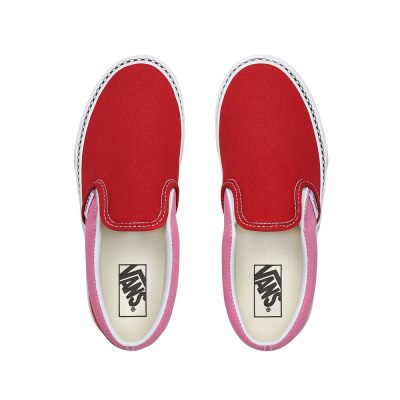Vans 2-Tone Classic Slip-On Platform - Çocuk Slip-On Ayakkabı (Kırmızı Küpe Çiçeği)